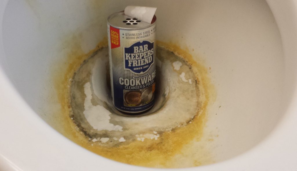 How To Clean Hard Water Stains And Rust From A Toilet Bowl Bar Keepers 